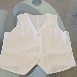 Stylish White Button-Up Vest